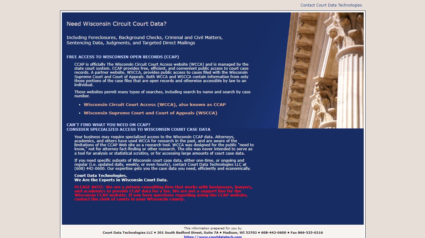 CCAP Data from Wisconsin Circuit Court, including foreclosures ...